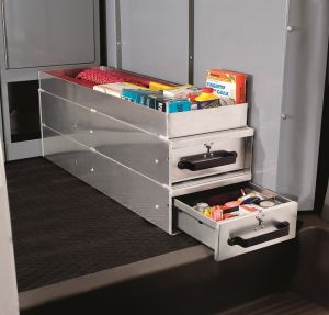Heavy-Duty Aluminum Slide Deep Drawer Organizer and Storage Units with Top Shelf