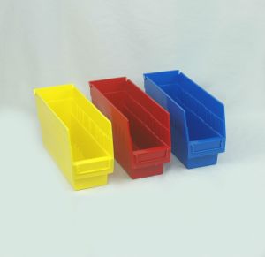 Plastic Shelf Bin - 4 3/8"W x 11 5/8"D x 6"H